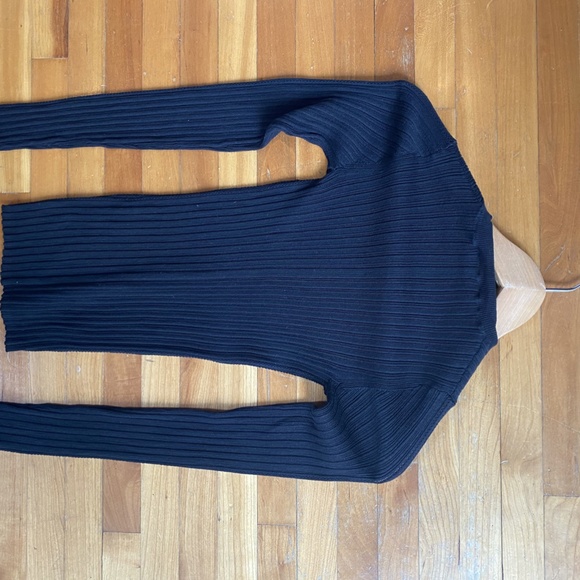 COPY - FRAME Ribbed Silk & Cotton Sweater NOIR , XS - Picture 6 of 9